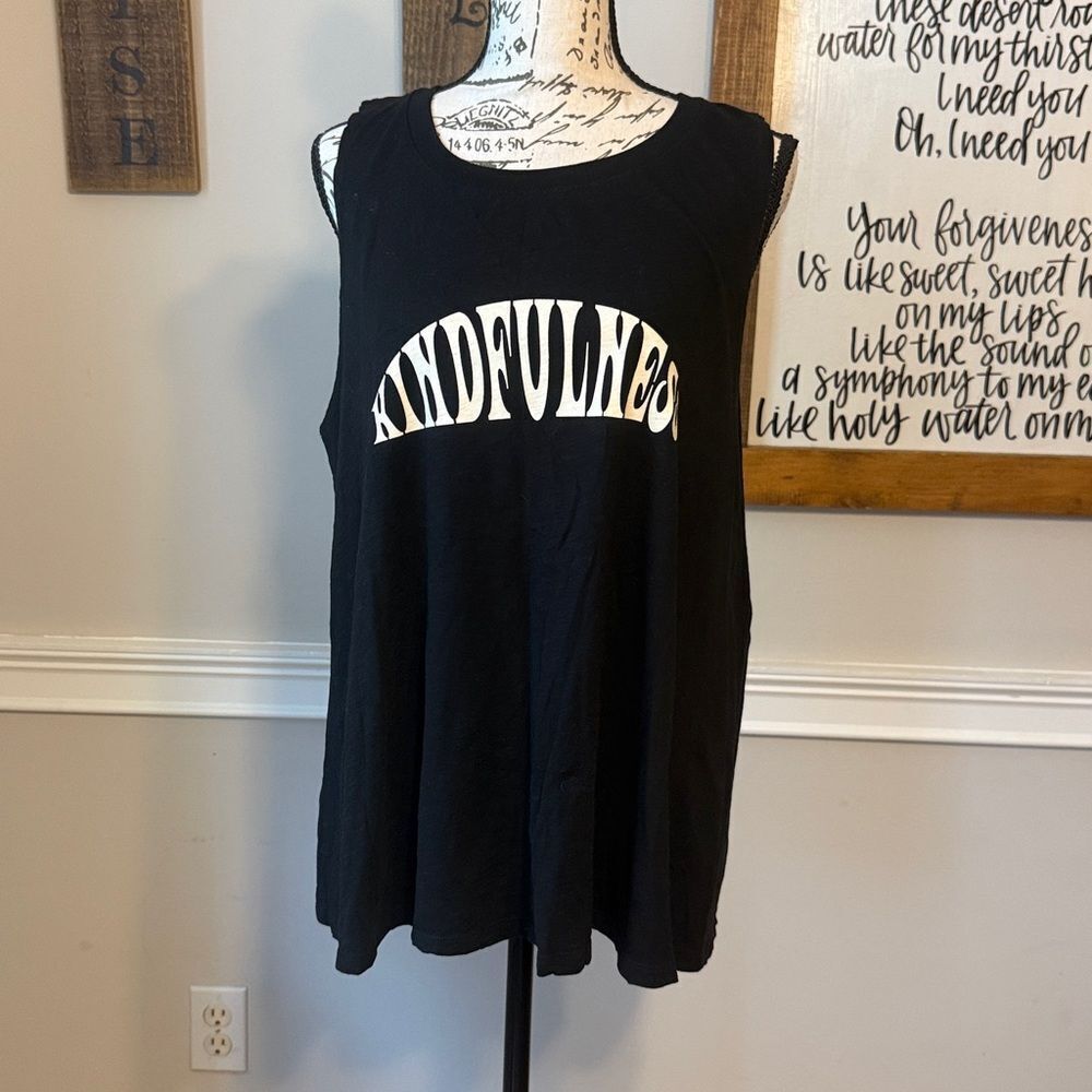 Natural by Known Supply Black 'Kindfulness' Gym Tank